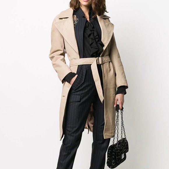 ZADIG & VOLTAIRE MIAD LEATHER TRENCH COAT 38 - Picture 6 of 9